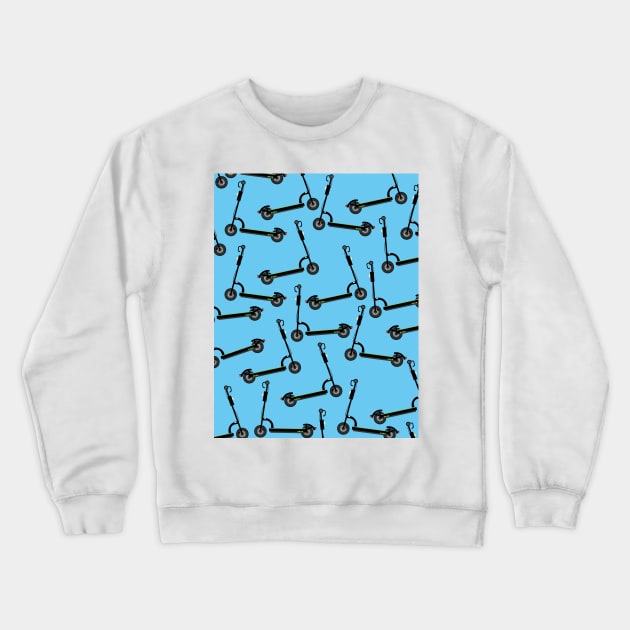 Electronic Scooter pattern Crewneck Sweatshirt by nickemporium1